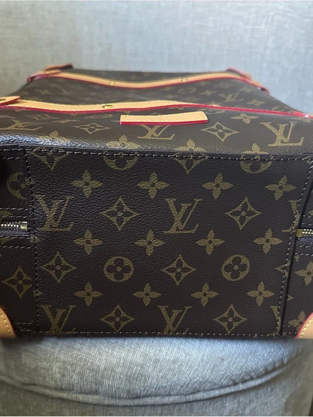Monogram Canvas Vertical Backpack/Trunk - Brown/Tan - Picture 7 of 15
